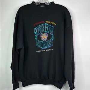 Vintage Logo 7 Green Bay Packers 1997 Super Bowl Black Sweatshirt XL